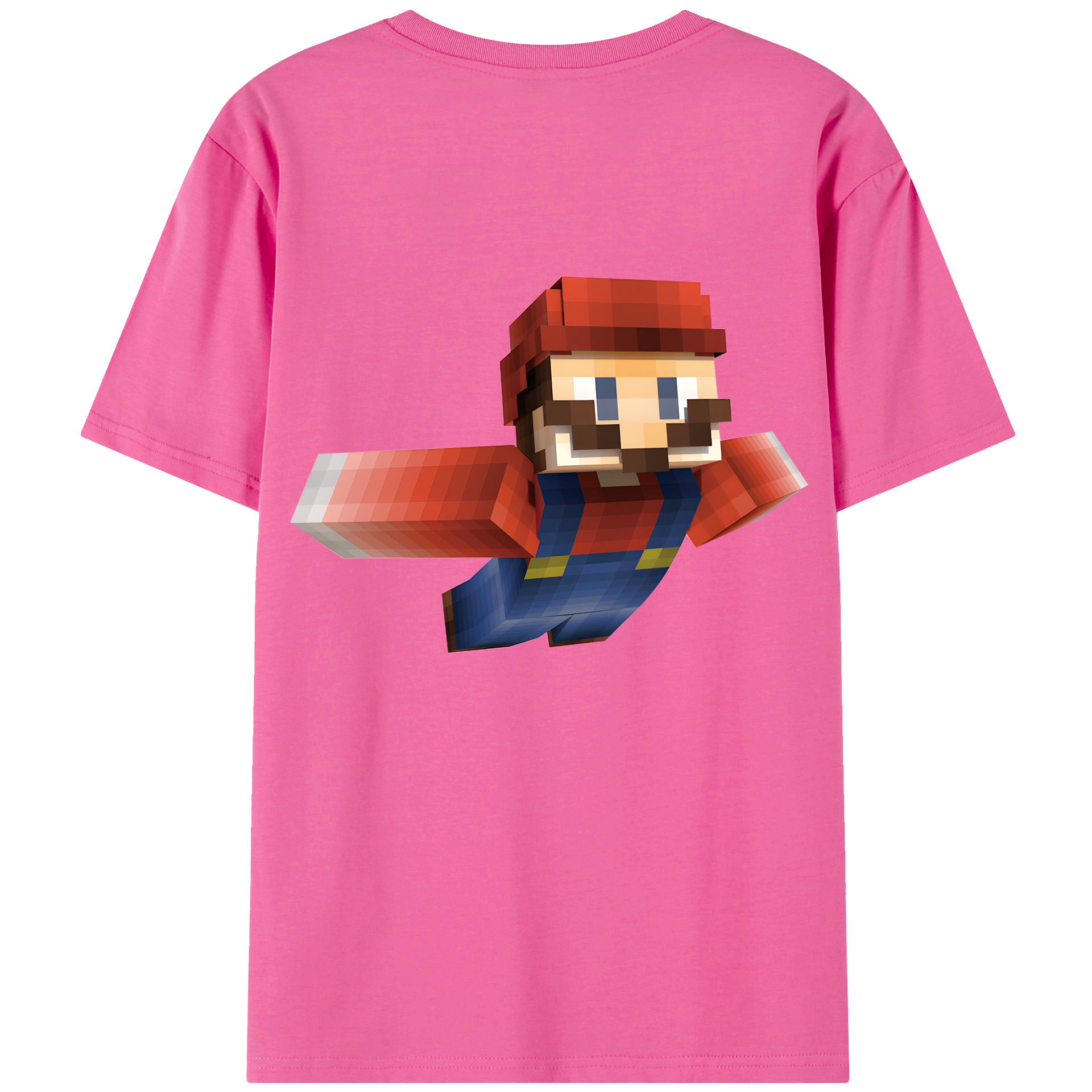 （画像用） マインクラフト ブロックの世界 Minecraft MC Block world レディース半袖Tシャツ(バックプリント)